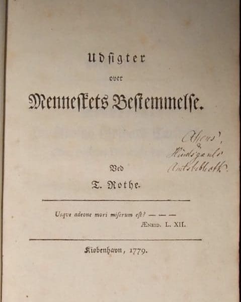 Udsigter over Mennestets Bestemmelse - T Rothe