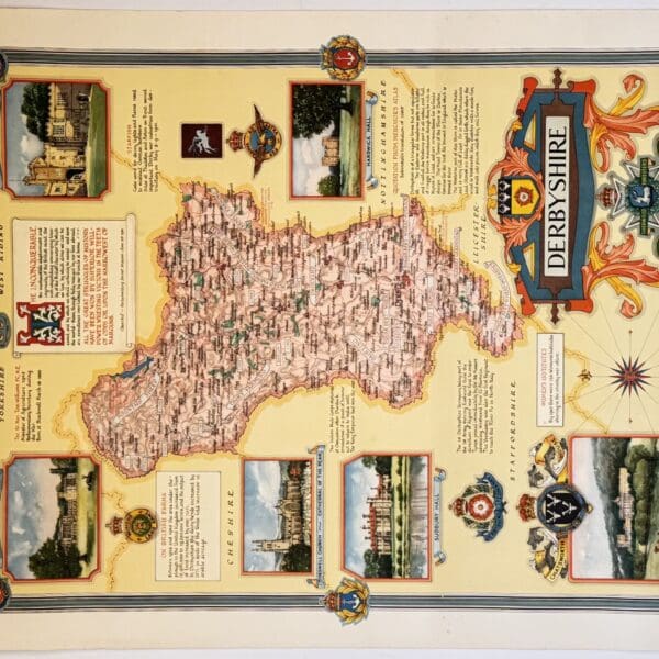 Derbyshire, county map. - Clegg, Ernest