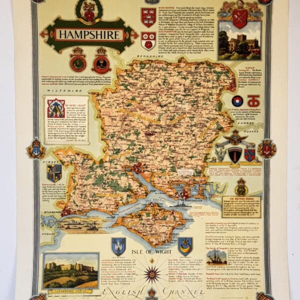 Hampshire, county map. - Clegg, Ernest