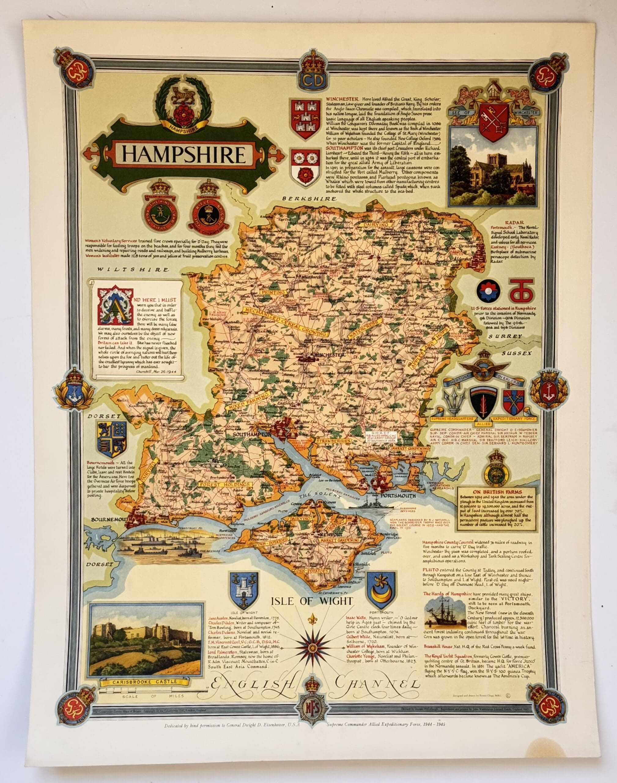 Hampshire, county map. - Clegg, Ernest