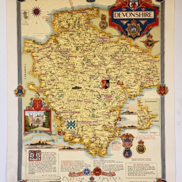 Devonshire, county map. - Clegg, Ernest