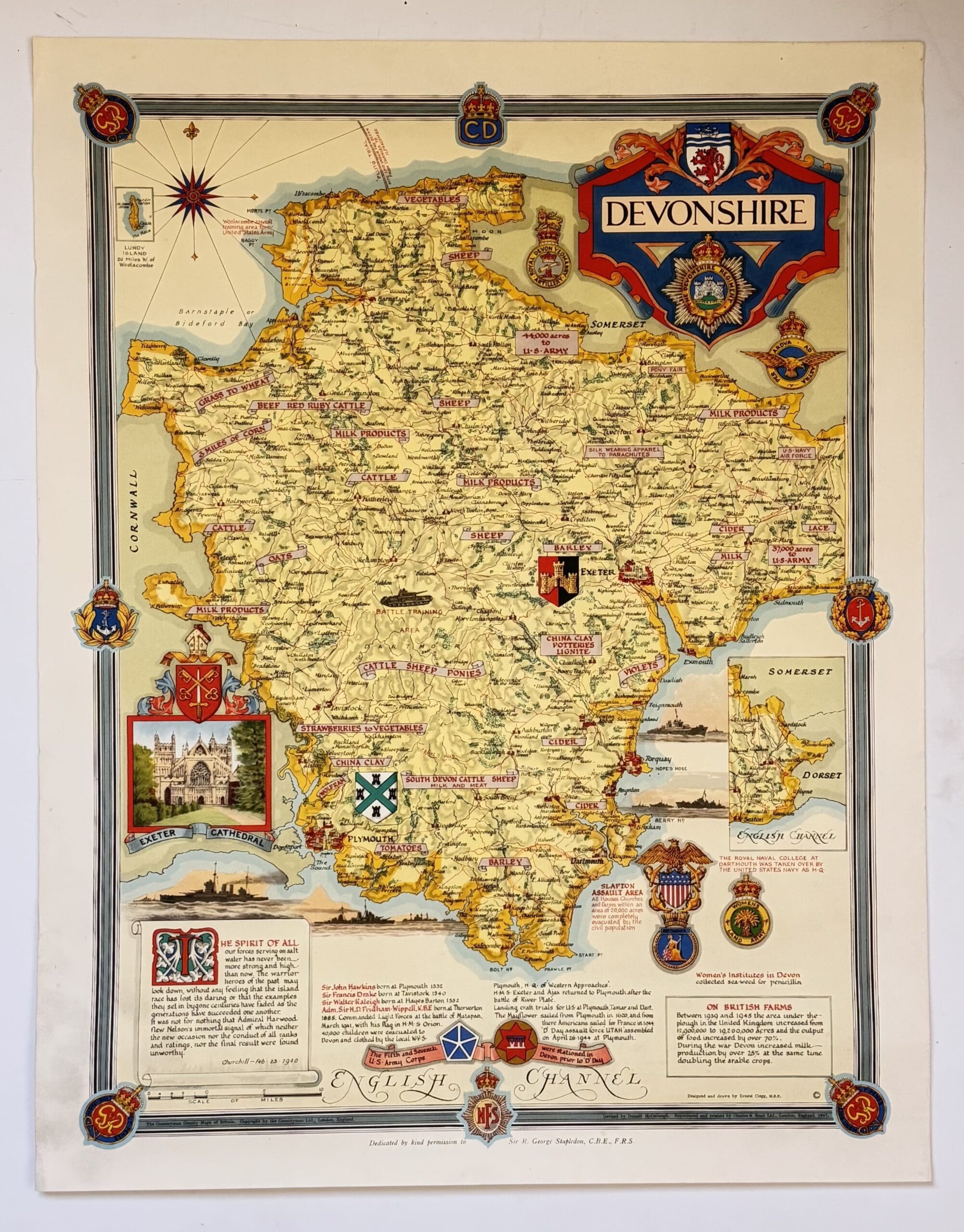 Devonshire, county map. - Clegg, Ernest