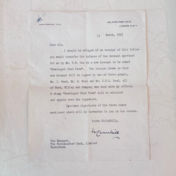 A Typed Letter Signed by Winson Churchill - Churchill, Winston