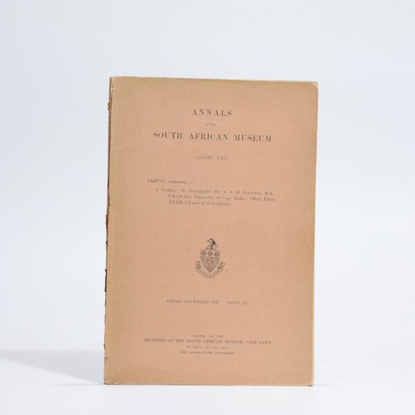 Annals of the South African Museum Volume XXIV, Part IV - Vosburg: Its Petroglyphs - Goodwin, A.J. H
