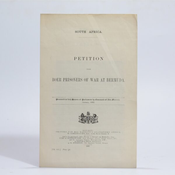 Petition from Boer Prisoners of War at Bermuda - Chonken, F. W. et al.