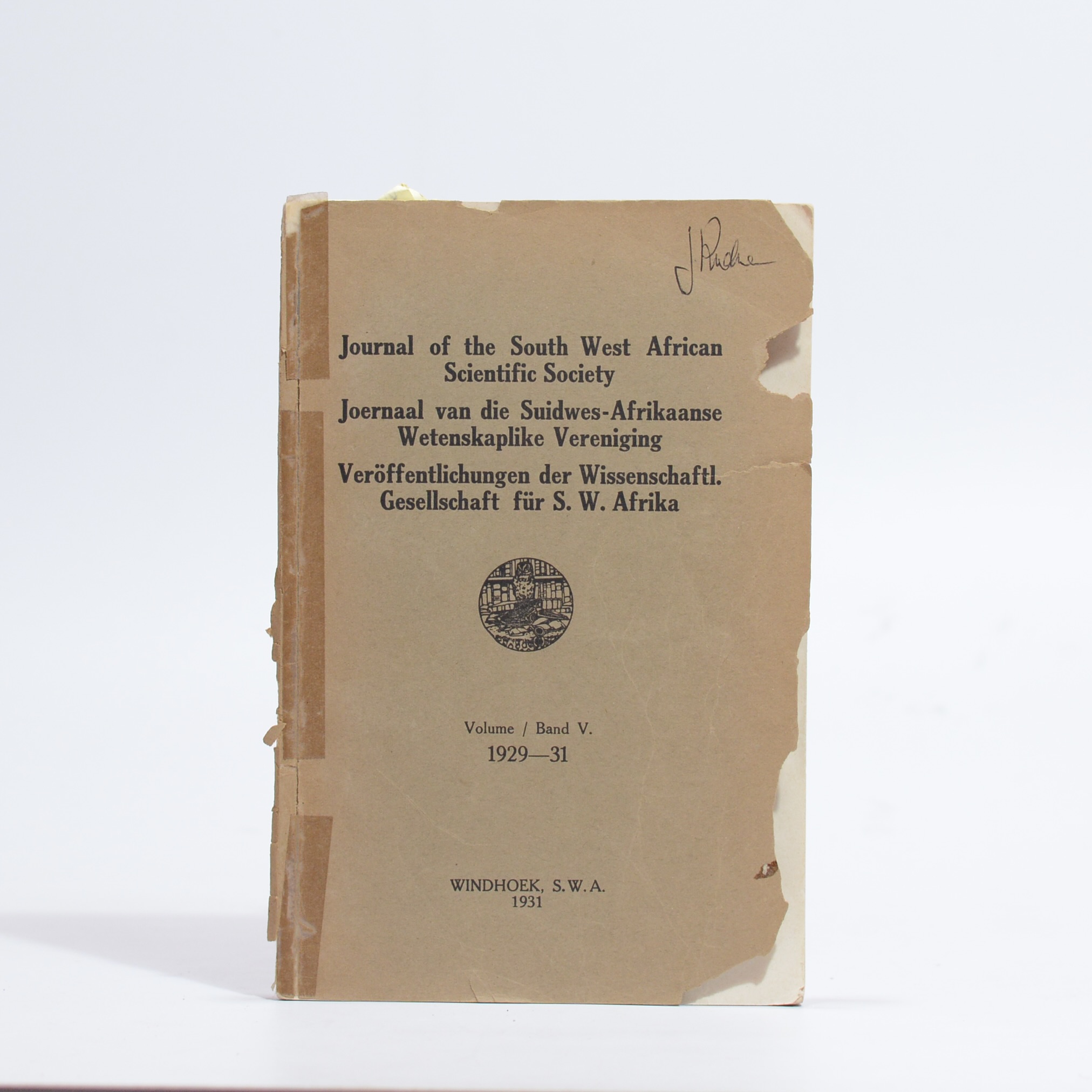 Journal of the South West Africa Scientific Society. Vol/Band V. 1929-31 - Barth, P (Ed)
