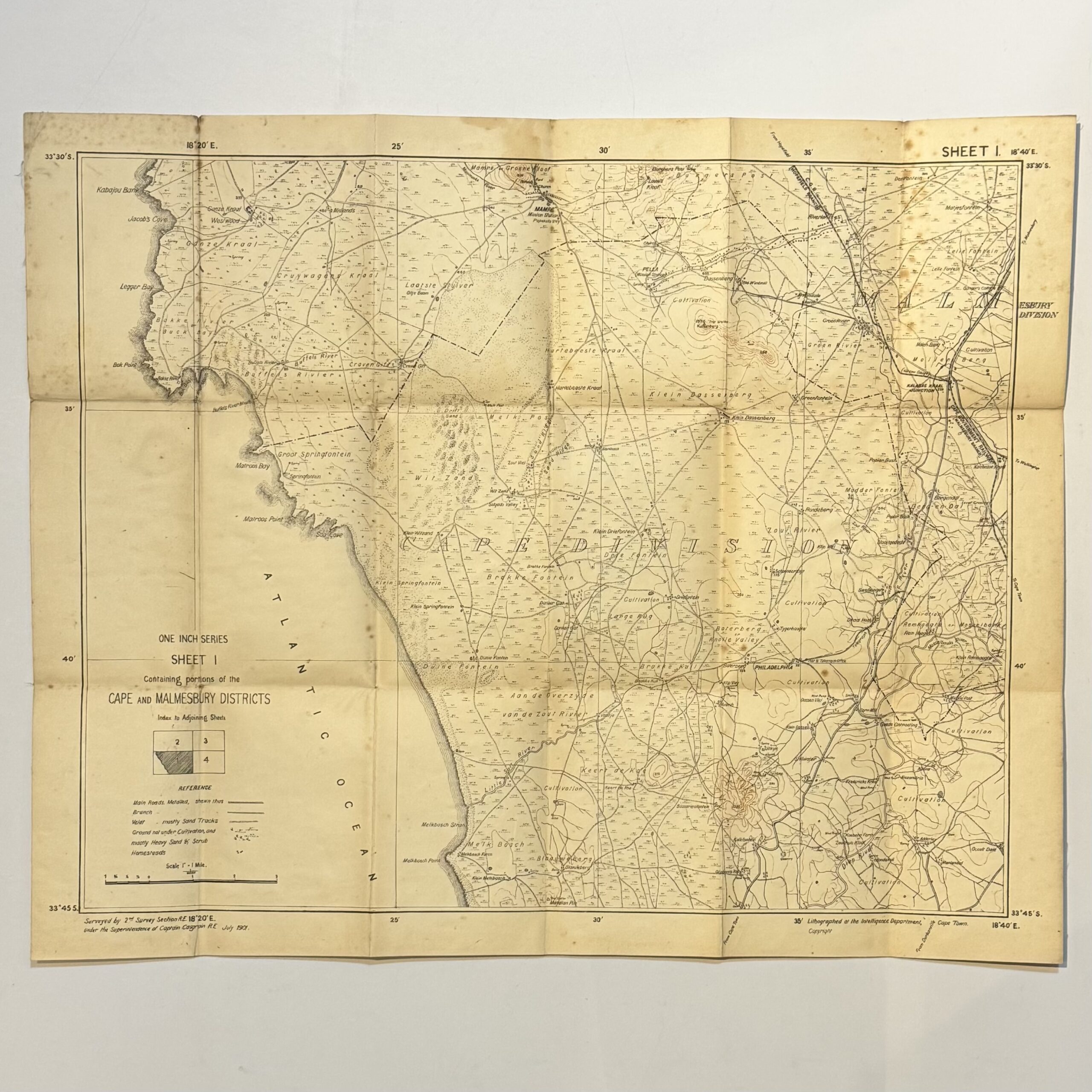 Map of the Malmesbury District. Sheet 1 of the One Inch Series. - Casgrain, Capt. - Image 2