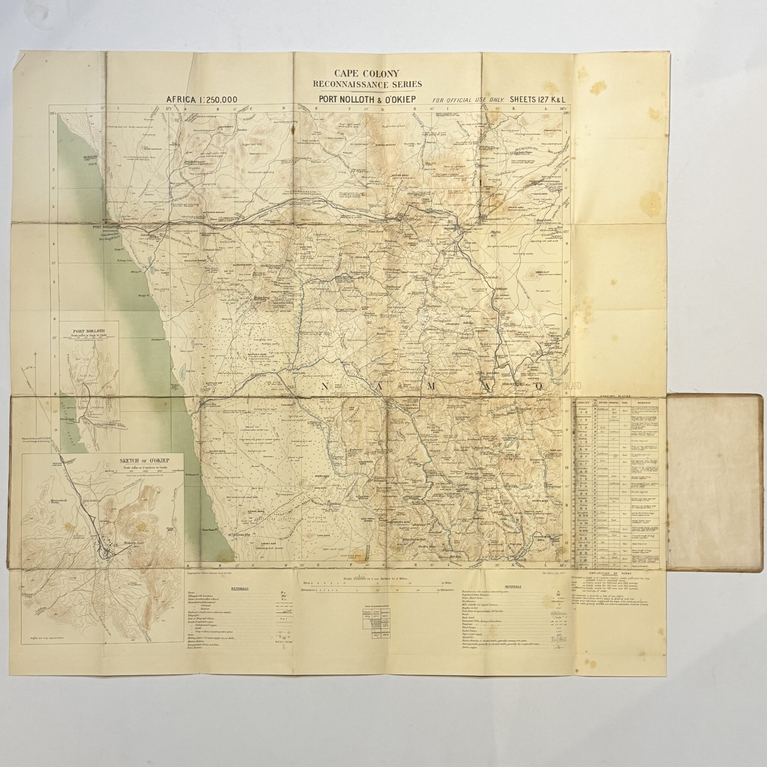 Cape Colony Reconnaissance Series. Port Nolloth & O'Okiep. Sheet: 127-K & L - - Image 2